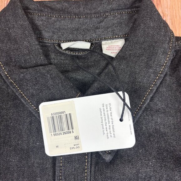 Levis Black Denim Western Shirt Oversized Fit Embroidered Heart Detail Size M - Picture 5 of 15